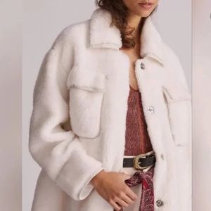 Maeve Cinched Faux Fur Coat NWT